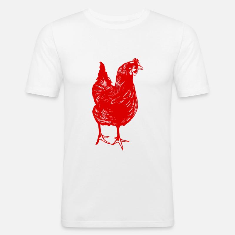Huhn Chicken - Männer Slim Fit T-Shirt - Weiß