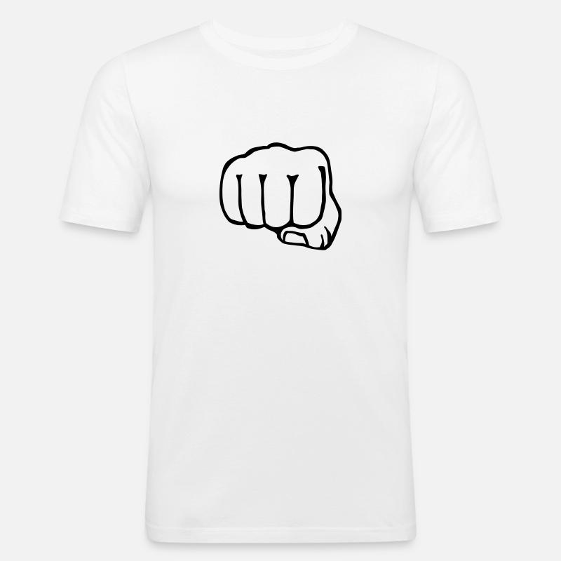 Bruder Faust - Box - Männer Slim Fit T-Shirt - Weiß