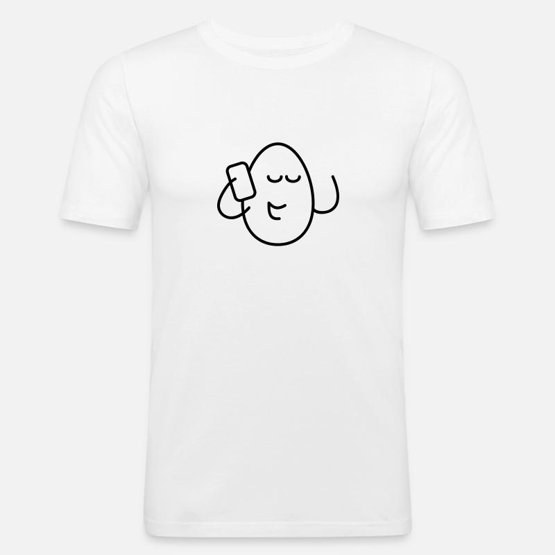Egg with phone-EiPhone - Men's Slim Fit T-Shirt - white