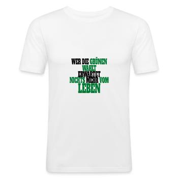 Witze Grüne Die Grünen Habeck Baerbock Partei - Männer Slim Fit T-Shirt - Weiß - Vorne - Nik (191cm)