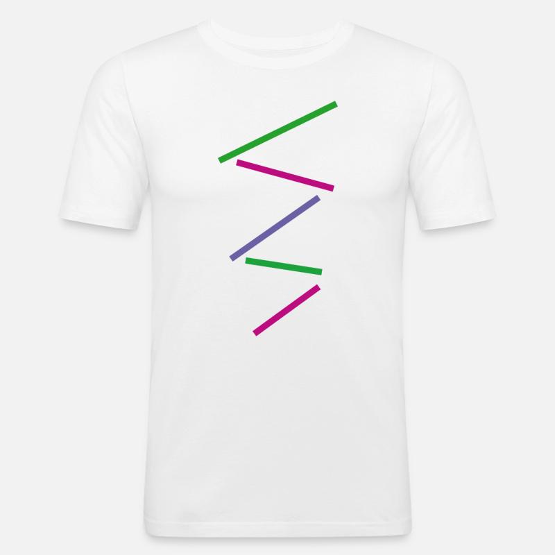 minimal muster - Männer Slim Fit T-Shirt - Weiß