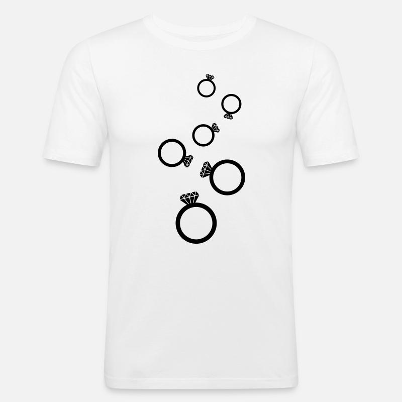 Eheringe symbol - Männer Slim Fit T-Shirt - Weiß