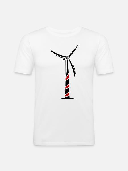 Wind Power Wind Turbine - Men's Slim Fit T-Shirt - white
