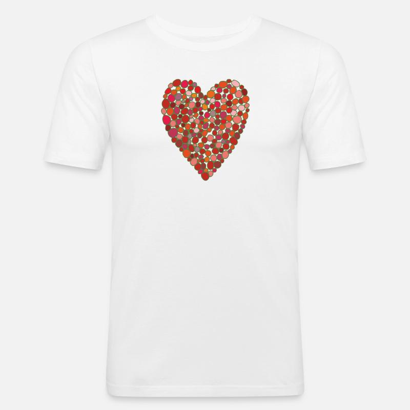 bubble herz - Männer Slim Fit T-Shirt - Weiß