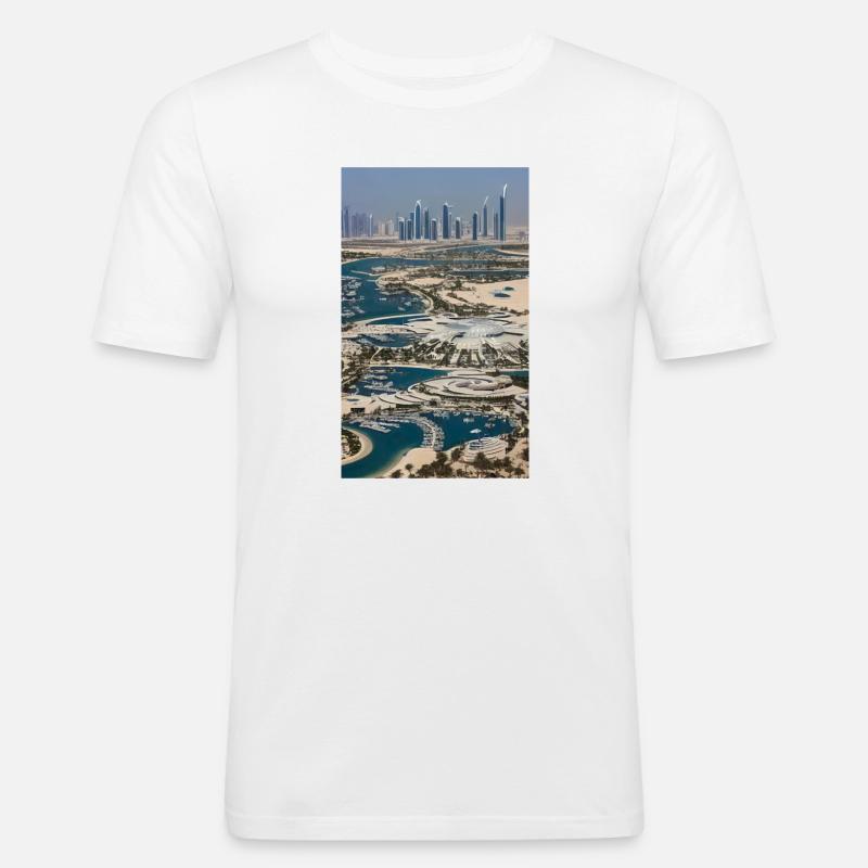 Abu Dhabi Abu Dhabi - Männer Slim Fit T-Shirt - Weiß