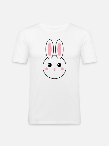 Buntes abstraktes Hasen-Design - Männer Slim Fit T-Shirt - Weiß