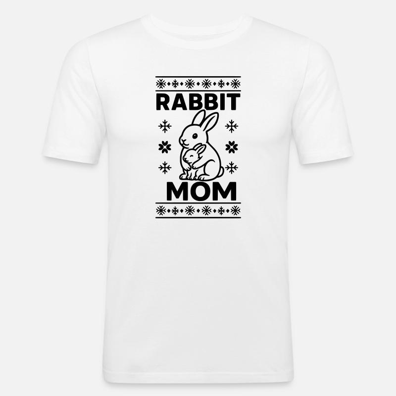 rabbit mom kaninchen mama  - Männer Slim Fit T-Shirt - Weiß