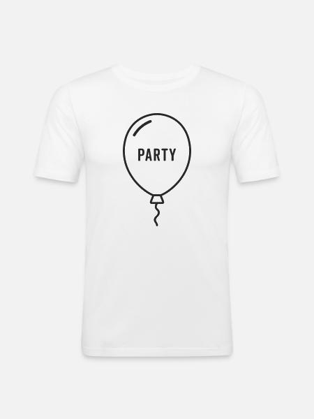 Balloon "Party" – Cheerful design - Men's Slim Fit T-Shirt - white