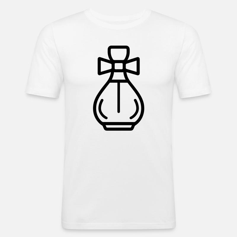 Parfümflasche - Männer Slim Fit T-Shirt - Weiß