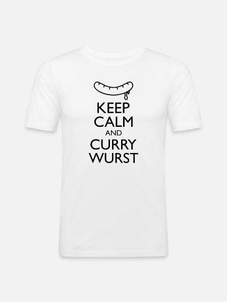 Keep calm and Curry Sausage - Men's Slim Fit T-Shirt - white