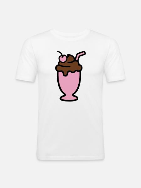 Milchshake Eiscreme Icon - Men's Slim Fit T-Shirt - white