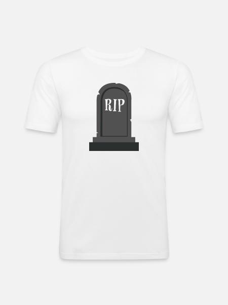 Gravestone RIP Halloween - Men's Slim Fit T-Shirt - white