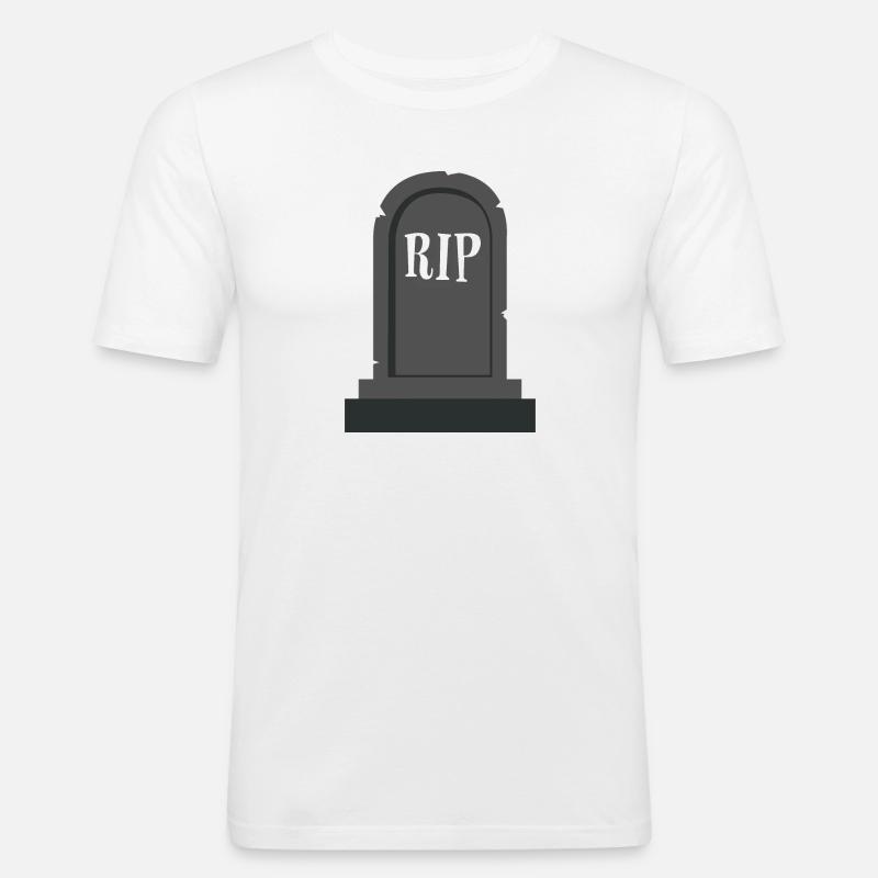 Grabstein RIP Halloween - Männer Slim Fit T-Shirt - Weiß
