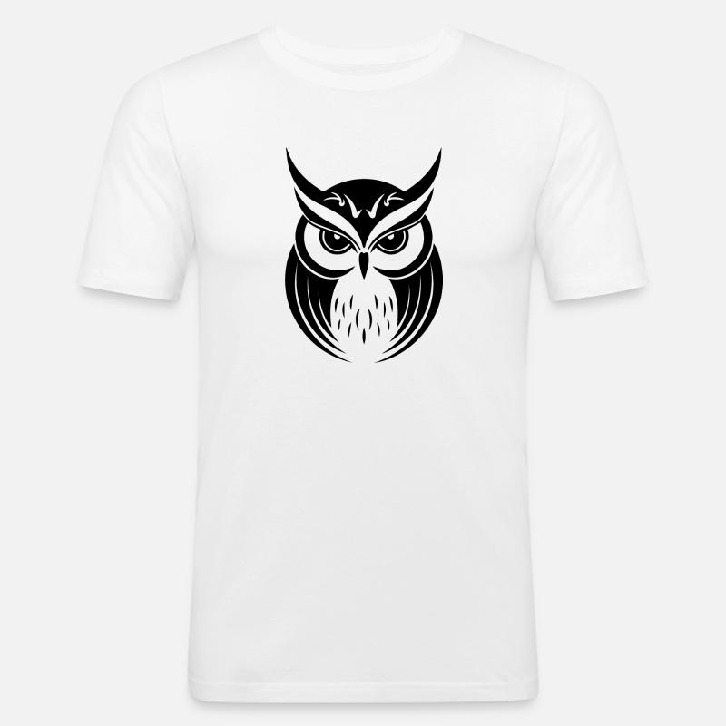 Eule Eulen Vogel Vögel - Männer Slim Fit T-Shirt - Weiß