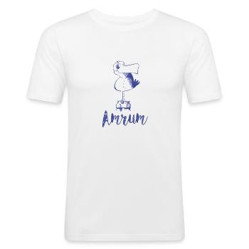 Amrum Moewe - Männer Slim Fit T-Shirt - Weiß - Vorne - Nik (191cm)
