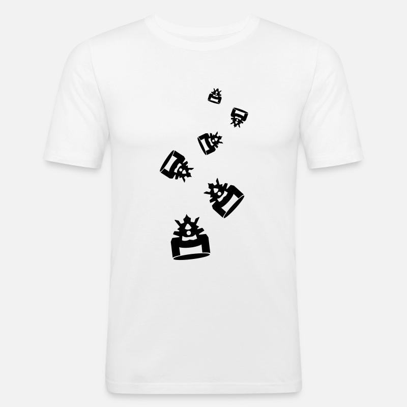 Samurai Helm - Männer Slim Fit T-Shirt - Weiß