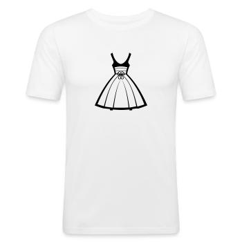 Kjole - Slim Fit T-skjorte for menn - hvit - Foran - Nik (191cm)