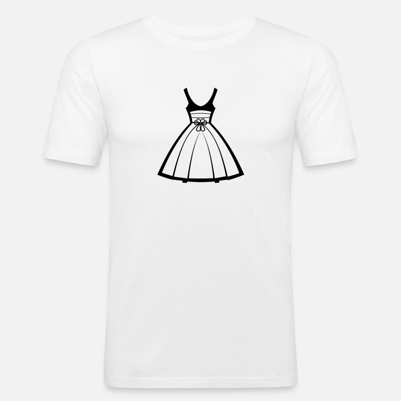 Kleid - Männer Slim Fit T-Shirt - Weiß