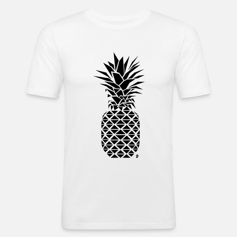 AD Geometric Pineapple - Männer Slim Fit T-Shirt - Weiß