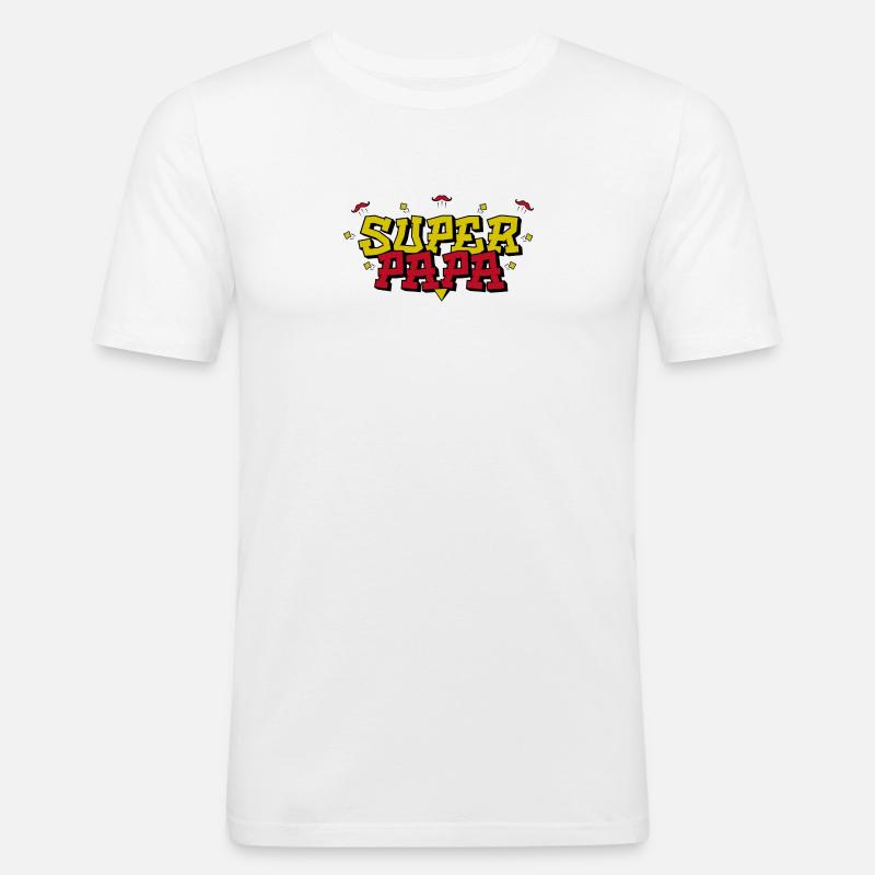 Super Daddy Graffiti - Männer Slim Fit T-Shirt - Weiß