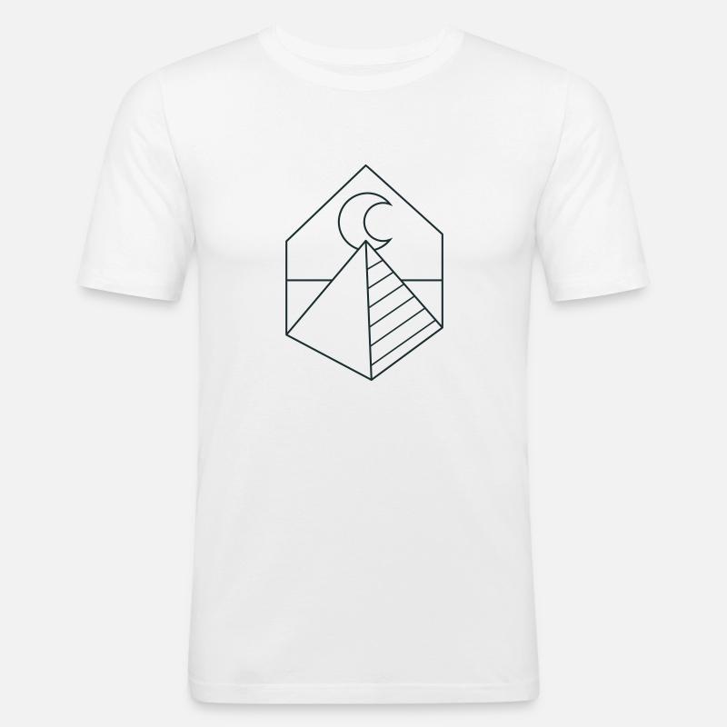 BOHO pyramid on the moon - Men's Slim Fit T-Shirt - white