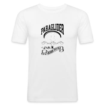 La légende du parapente née pour voler | World Paragliding - T-shirt près du corps Homme - blanc - Devant - Nik (191cm)