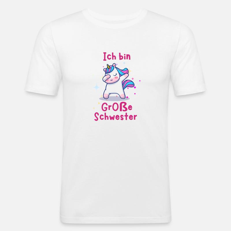 große Schwester - Männer Slim Fit T-Shirt - Weiß