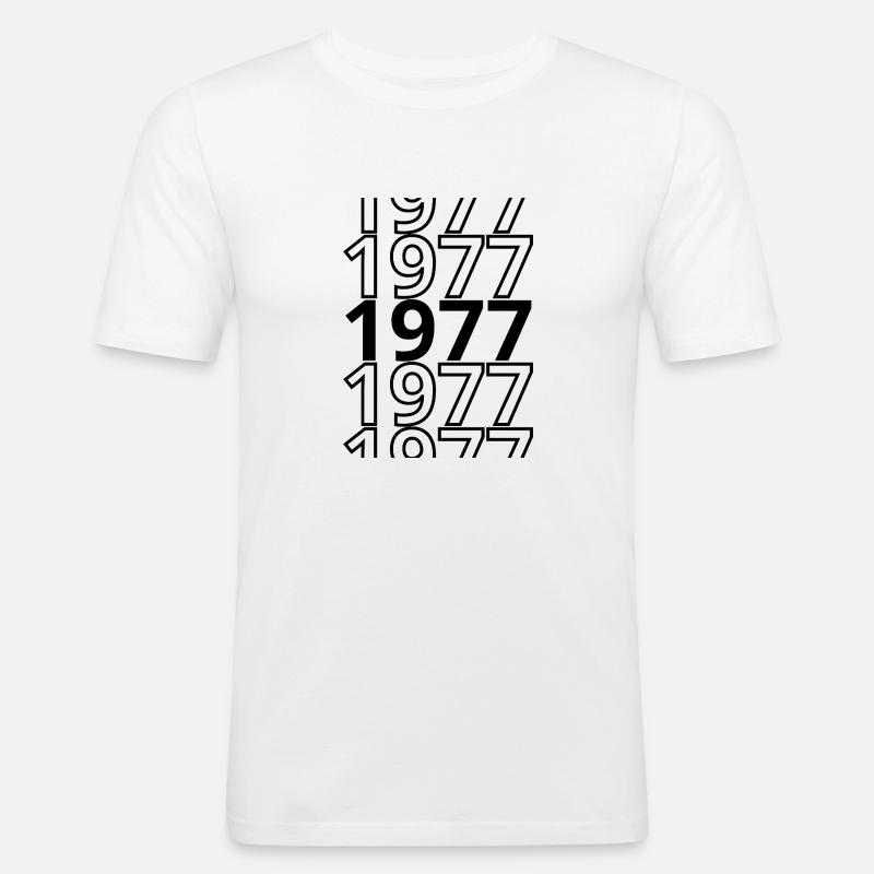 1977 1977 1977 - Männer Slim Fit T-Shirt - Weiß