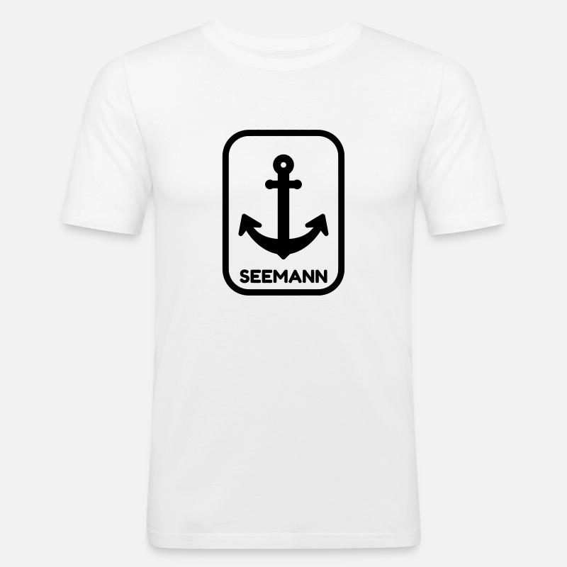 Seemann / Boot / Seebär / Segelboot - Männer Slim Fit T-Shirt - Weiß