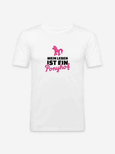 Ponyhof - Männer Slim Fit T-Shirt - Weiß