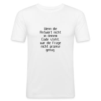 Präzisions-Code - Männer Slim Fit T-Shirt - Weiß - Vorne - Nik (191cm)