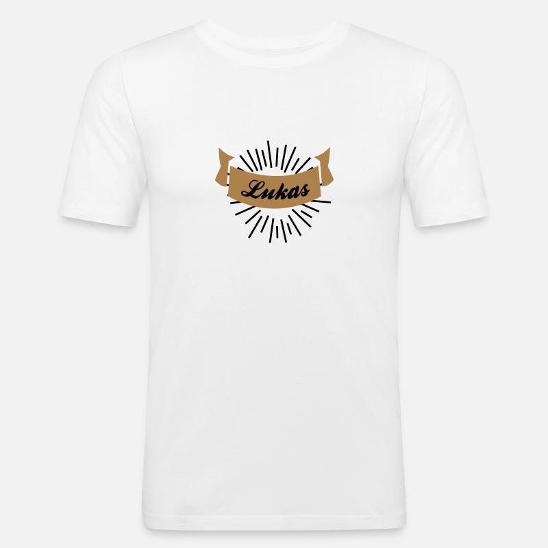 lukas - Männer Slim Fit T-Shirt - Weiß