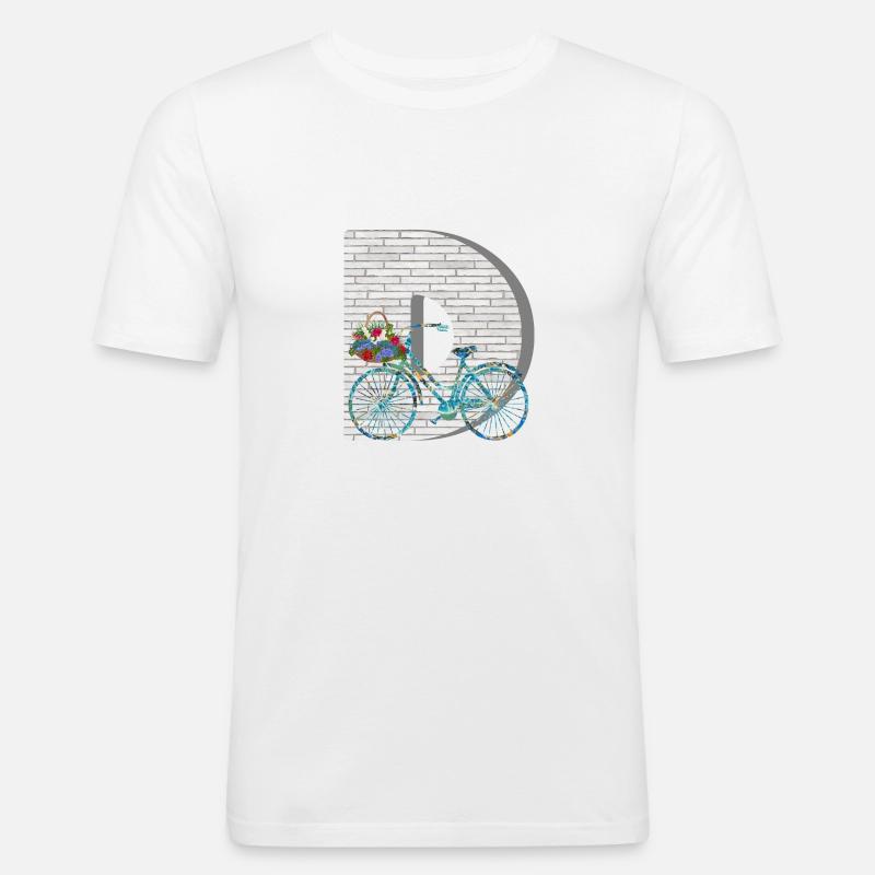 fahrrad e 100 d - Männer Slim Fit T-Shirt - Weiß