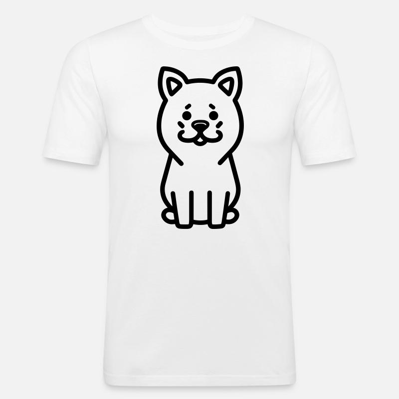 Hund - Männer Slim Fit T-Shirt - Weiß