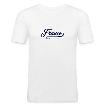 France - T-shirt près du corps Homme - blanc - Devant - Nik (191cm)