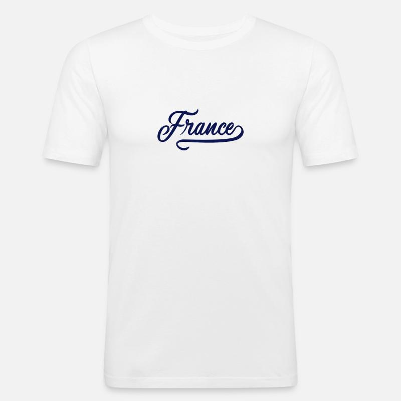 Frankreich - Männer Slim Fit T-Shirt - Weiß