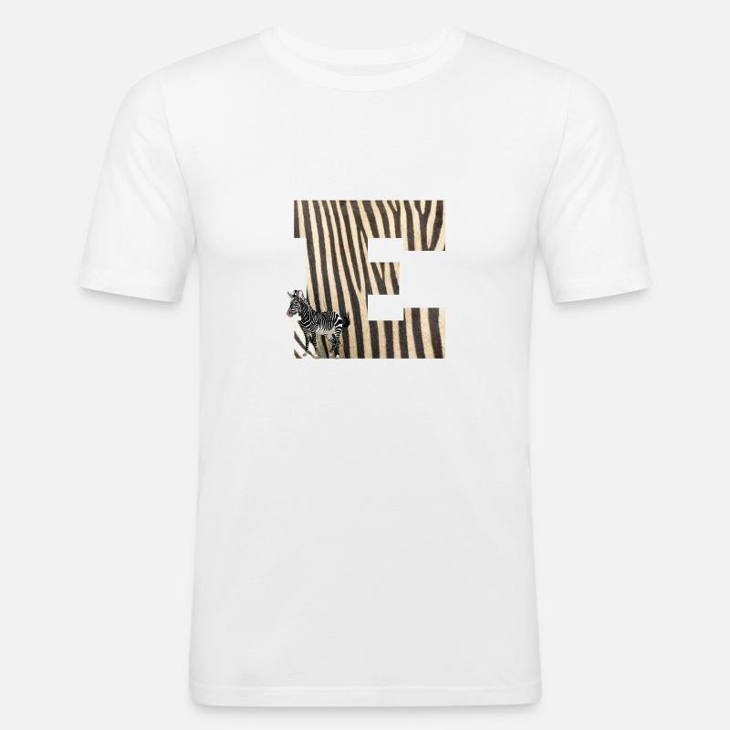 zebra e - Männer Slim Fit T-Shirt - Weiß