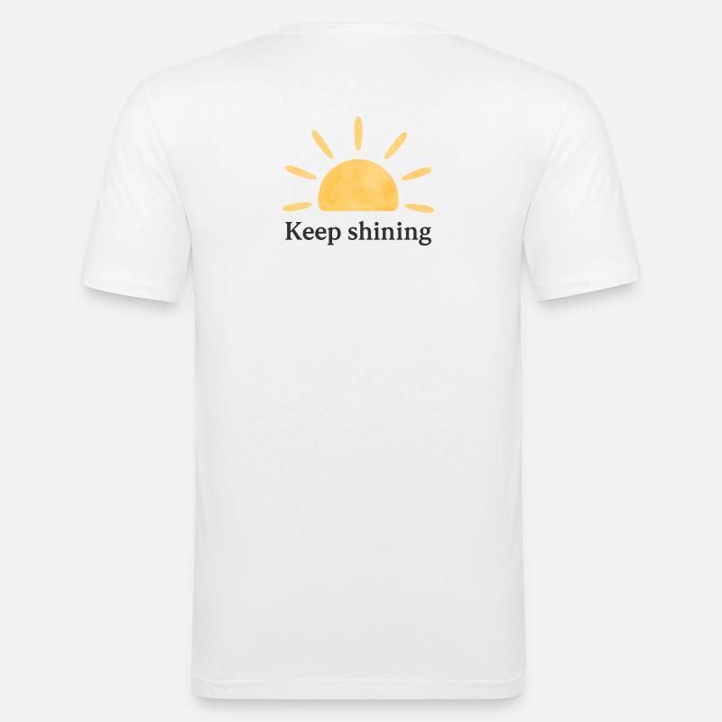 Keep Shining – Sonne – Minimalistisch - Männer Slim Fit T-Shirt - Weiß