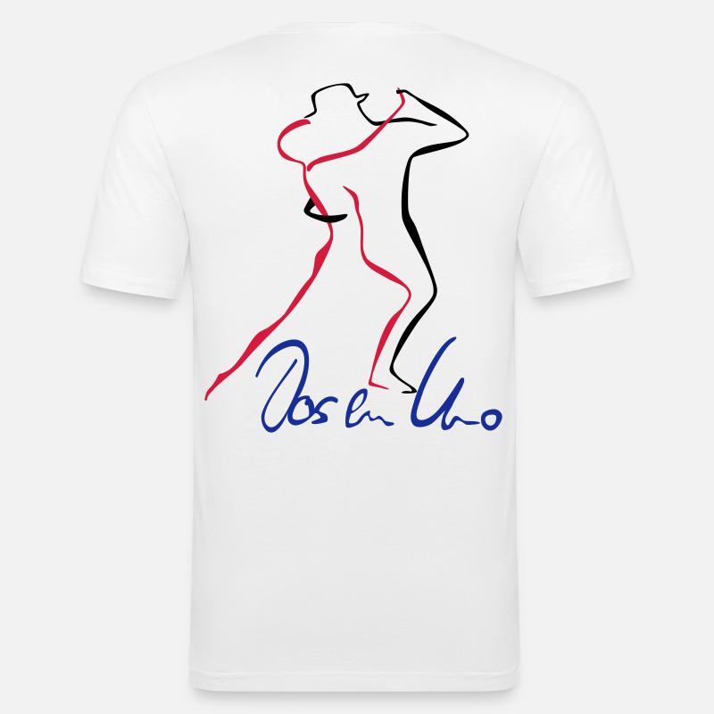 Tango Dos en Uno - Männer Slim Fit T-Shirt - Weiß
