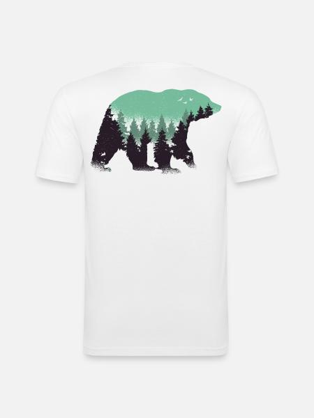 Bear Forest Nature - Men's Slim Fit T-Shirt - white