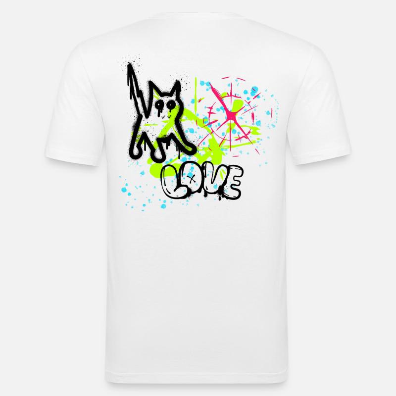 Neon Graffiti Splatter Pattern - Men's Slim Fit T-Shirt - white