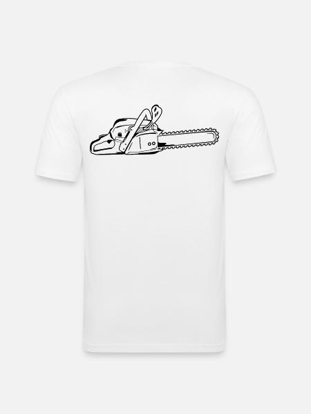 Tronçonneuse - T-shirt près du corps Homme - blanc