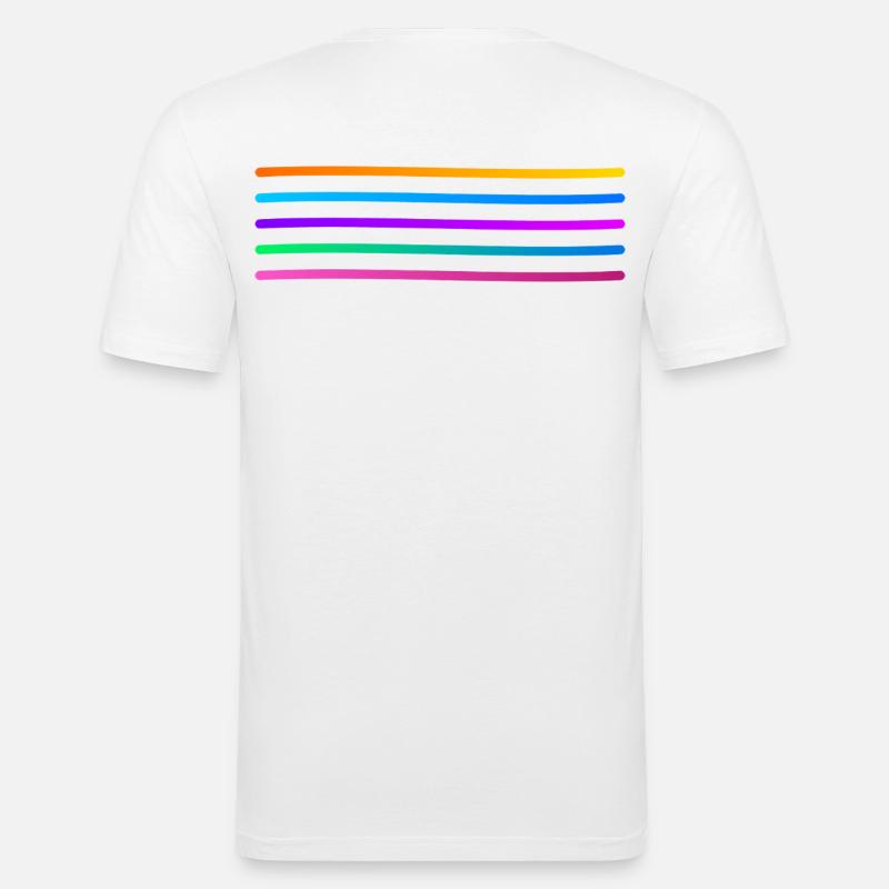 Rainbow Stripe Pattern - Men's Slim Fit T-Shirt - white