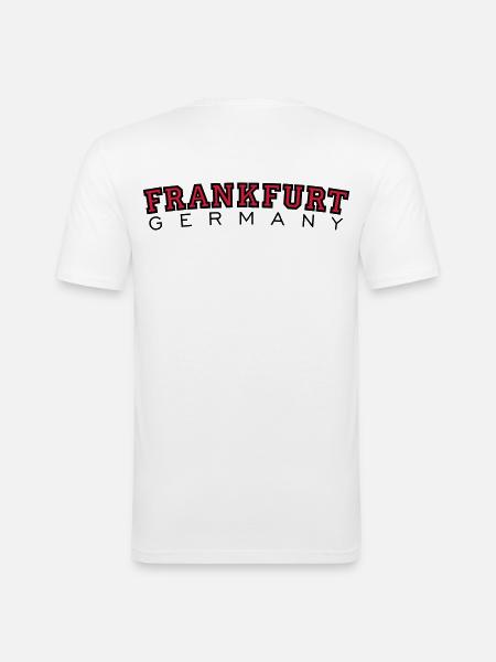 Frankfurt Germany (Rot) - Männer Slim Fit T-Shirt - Weiß