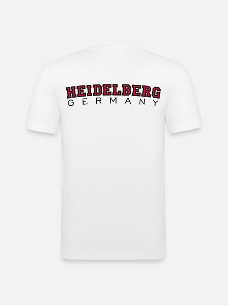 Heidelberg Germany Red/Black - Men's Slim Fit T-Shirt - white