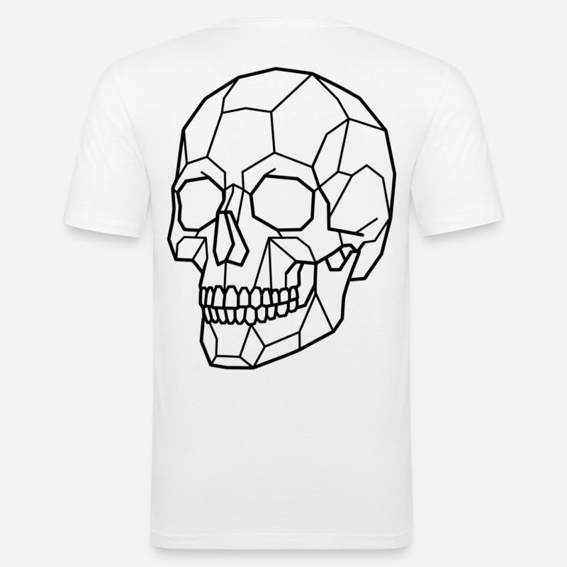 Geometric Skull - Männer Slim Fit T-Shirt - Weiß
