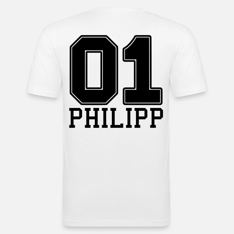 Philipp Name Vorname - Männer Slim Fit T-Shirt - Weiß