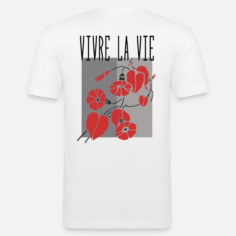 Live life - Men's Slim Fit T-Shirt - white