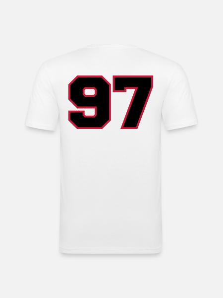 number97 - Männer Slim Fit T-Shirt - Weiß