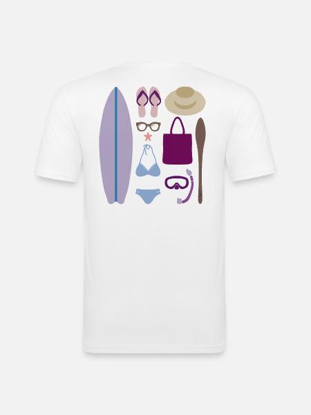 Sommer Sonne Strand - Männer Slim Fit T-Shirt - Weiß